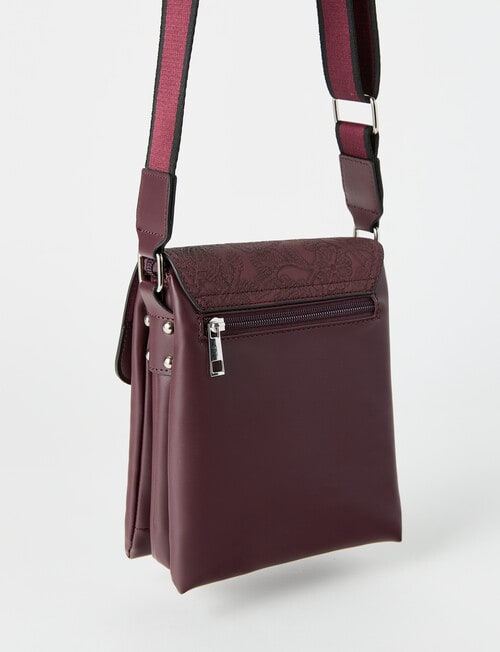 Pronta Moda Paisley Flap Crossbody Bag, Merlot product photo View 02 L