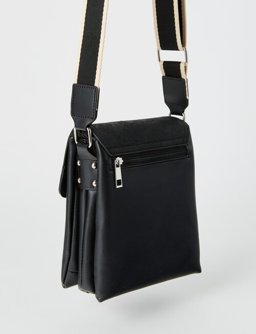 Pronta Moda Paisley Flap Crossbody Bag, Black product photo View 02 L