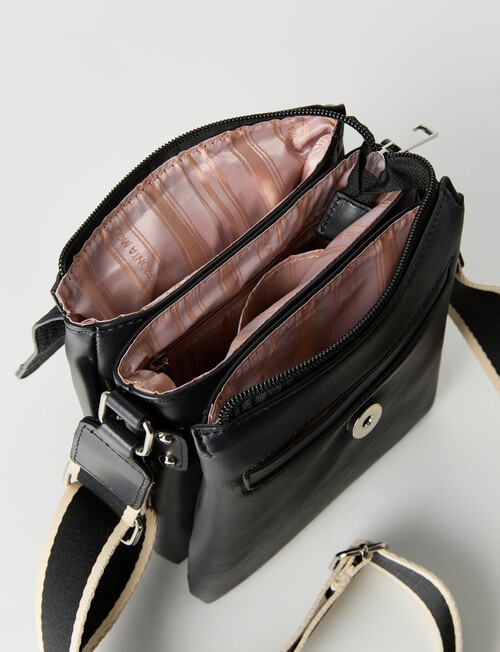 Pronta Moda Paisley Flap Crossbody Bag, Black product photo View 05 L