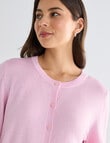 North South Merino Blend Cardigan, Sweet Pink Marle product photo View 04 S