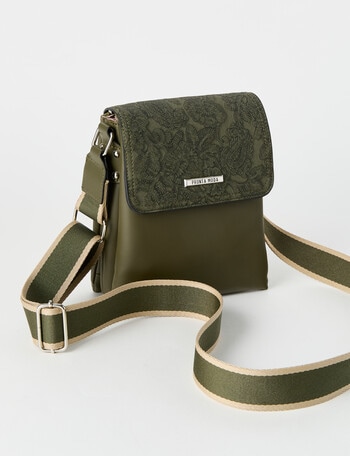 Pronta Moda Paisley Flap Crossbody Bag, Olive product photo