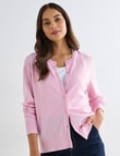 North South Merino Blend Cardigan, Sweet Pink Marle product photo