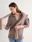 North South Merino Blend Polo Shirt, Pebble Melange product photo