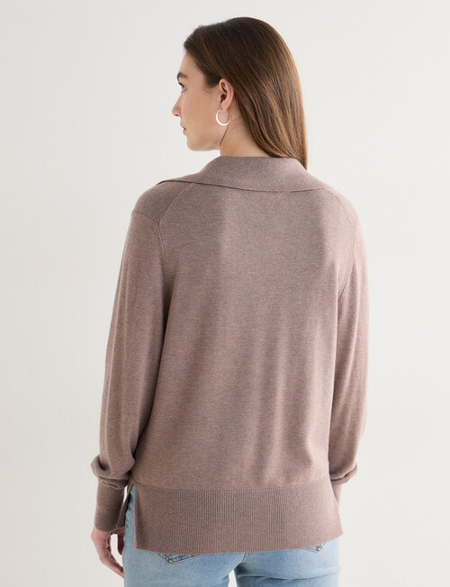 North South Merino Blend Polo Shirt, Pebble Melange product photo View 02 L