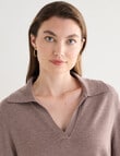 North South Merino Blend Polo Shirt, Pebble Melange product photo View 04 S