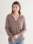 North South Merino Blend Polo Shirt, Pebble Melange product photo View 05 S