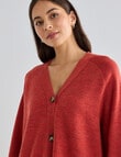 North South Merino Cropped Cardigan, Sienna product photo View 04 S