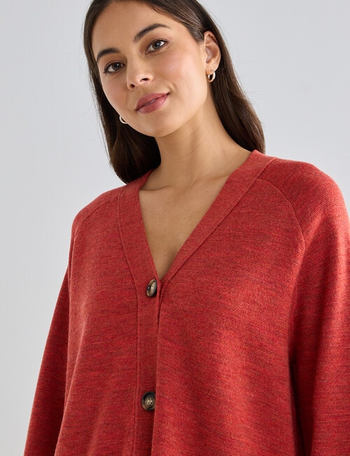 North South Merino Cropped Cardigan, Sienna product photo View 04 L