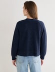 North South Merino Cropped Cardigan, Night Sky product photo View 02 S