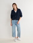North South Merino Cropped Cardigan, Night Sky product photo View 03 S