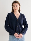 North South Merino Cropped Cardigan, Night Sky product photo View 06 S