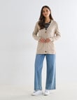 North South Merino Medium Length Cardigan, Biscuit Melange product photo View 03 S