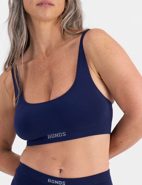 Bonds Bases Bamboo Crop Bra, Black Sea product photo