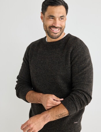 Kauri Trail Crew Neck Sweater, Dark Brown Marle product photo