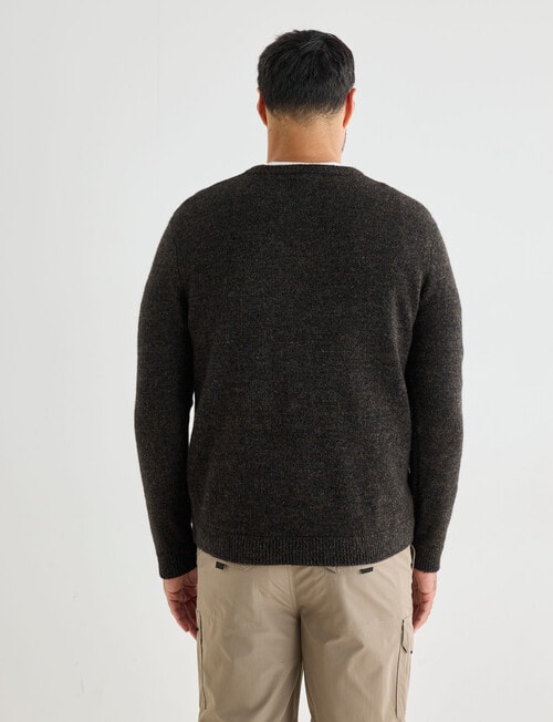 Kauri Trail Crew Neck Sweater, Dark Brown Marle product photo View 02 L