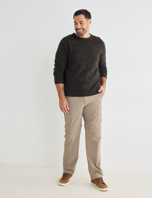 Kauri Trail Crew Neck Sweater, Dark Brown Marle product photo View 03 L