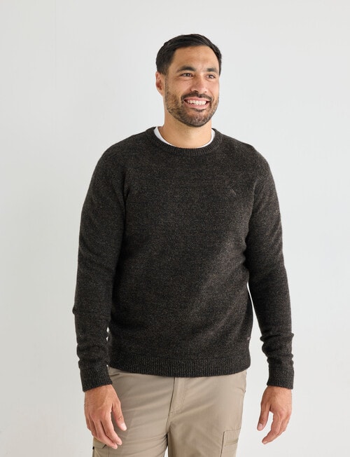 Kauri Trail Crew Neck Sweater, Dark Brown Marle product photo View 04 L