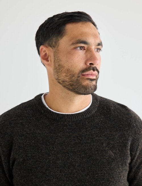 Kauri Trail Crew Neck Sweater, Dark Brown Marle product photo View 05 L