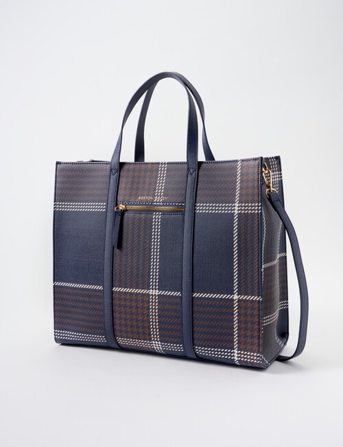 Boston + Bailey Boba Panel Tote Bag, Navy Houndstooth product photo View 03 L