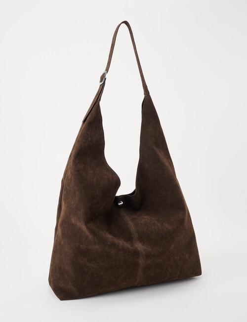 Whistle Faux Suede Tote Bag, Espresso product photo