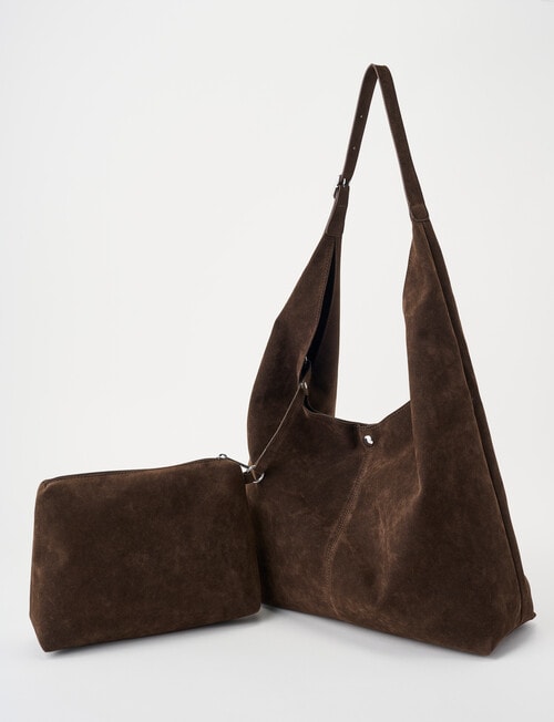 Whistle Faux Suede Tote Bag, Espresso product photo View 03 L