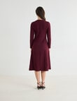 Oliver Black Knit Textured V-Neck Dress, Burgundy product photo View 02 S