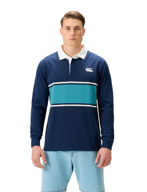 Canterbury Stripe Rugby Jersey, Dress Blue product photo