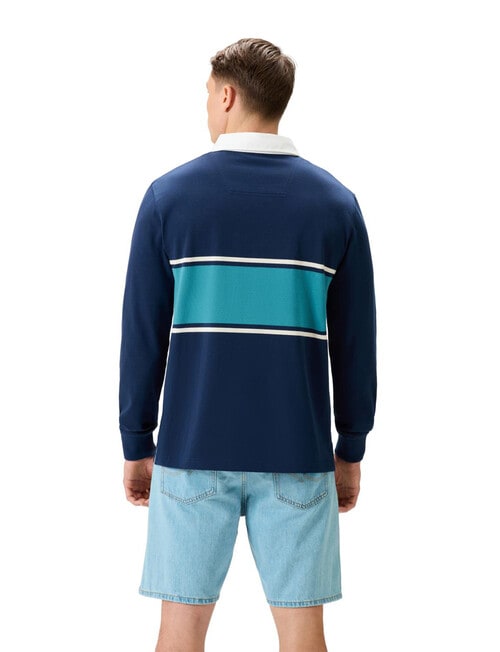 Canterbury Stripe Rugby Jersey, Dress Blue product photo View 02 L