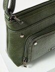 Pronta Moda Zip Pocket Crossbody Bag, Olive product photo View 04 S