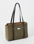 Pronta Moda Mama Tri-Colour Tote Bag, Olive, Black & Brown product photo