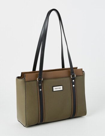 Pronta Moda Mama Tri-Colour Tote Bag, Olive, Black & Brown product photo
