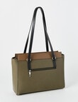 Pronta Moda Mama Tri-Colour Tote Bag, Olive, Black & Brown product photo View 02 S