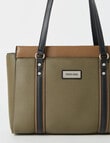 Pronta Moda Mama Tri-Colour Tote Bag, Olive, Black & Brown product photo View 03 S