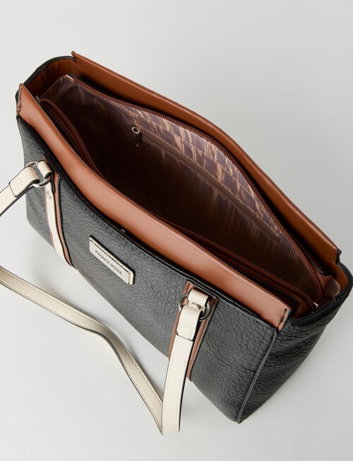 Pronta Moda Mama Tri-Colour Tote Bag, Black, Brown & Cream product photo View 04 L