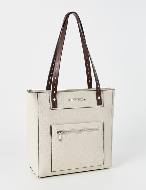 Pronta Moda Saddle Stitch Tote Bag, Stone product photo