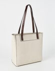 Pronta Moda Saddle Stitch Tote Bag, Stone product photo View 02 S