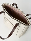 Pronta Moda Saddle Stitch Tote Bag, Stone product photo View 05 S
