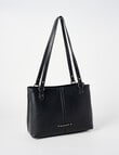 Pronta Moda Saddle Stitch Shopper Bag, Black product photo
