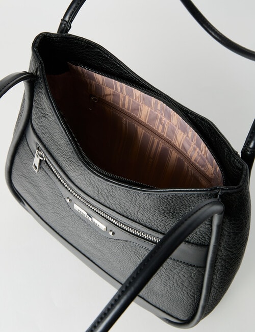 Pronta Moda Piped Shopper Bag, Black product photo View 04 L