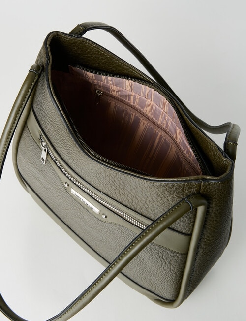 Pronta Moda Piped Shopper Bag, Olive product photo View 04 L