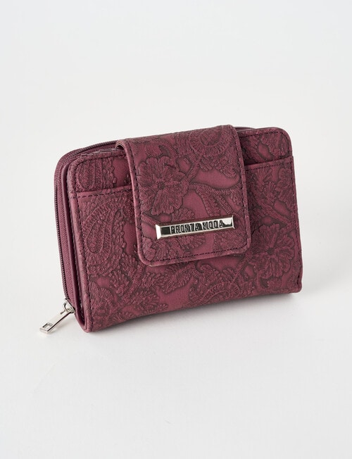 Pronta Moda French Paisley Wallet, Burgundy product photo
