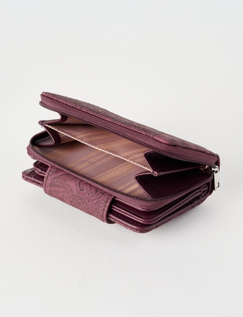 Pronta Moda French Paisley Wallet, Burgundy product photo View 04 L