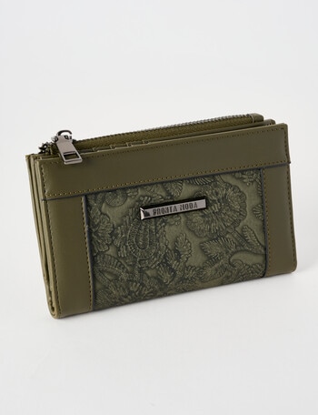 Pronta Moda Medium Paisley Wallet, Olive product photo