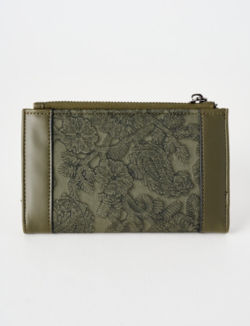 Pronta Moda Medium Paisley Wallet, Olive product photo View 02 L