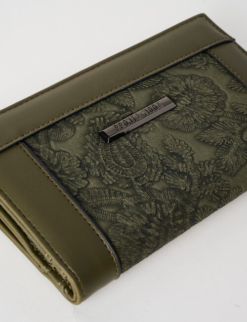 Pronta Moda Medium Paisley Wallet, Olive product photo View 05 L