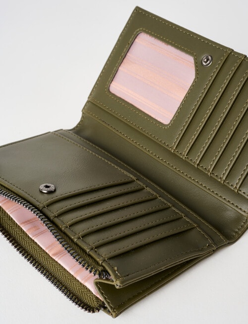 Pronta Moda Medium Paisley Wallet, Olive product photo View 06 L