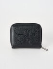 Pronta Moda French Floral Emboss Wallet, Black product photo View 02 S