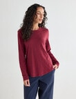 Zest Organic Cotton Long Sleeve Tee, Port product photo