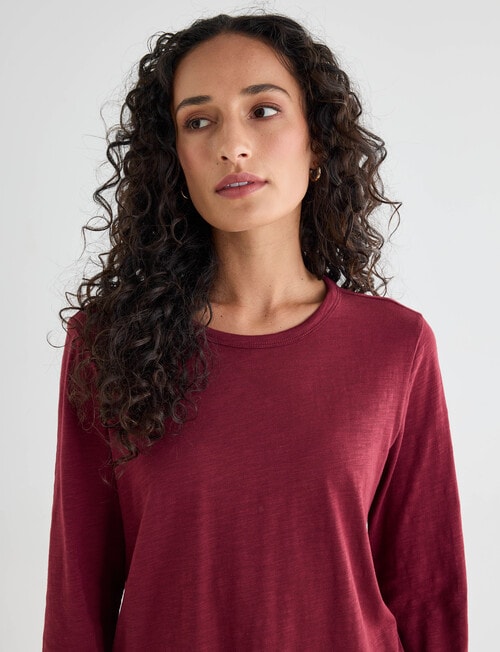 Zest Organic Cotton Long Sleeve Tee, Port product photo View 04 L