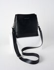 Pronta Moda Pebble Look Crossbody Bag, Black product photo